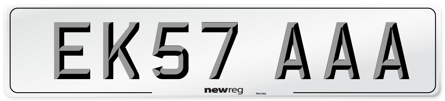 EK57 AAA Number Plate from New Reg